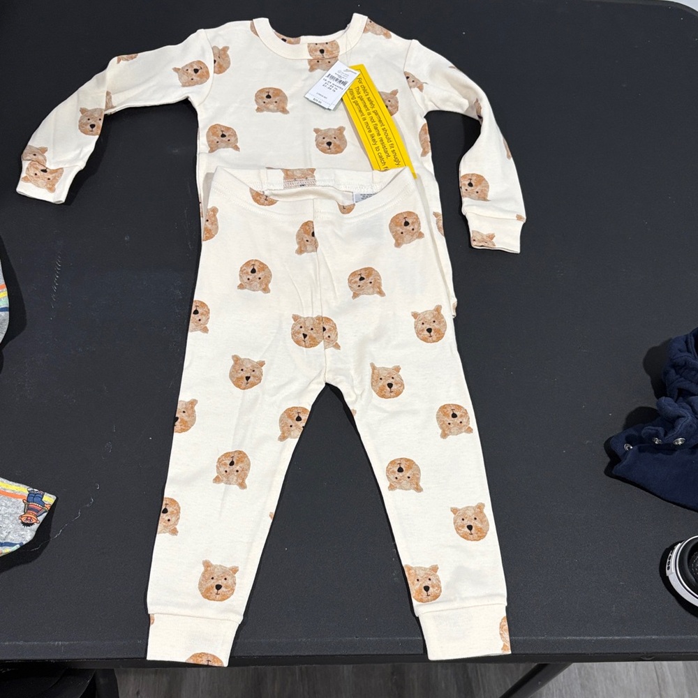 Baby Gap Cream Bear Print and Sesame Street Pajama Sets